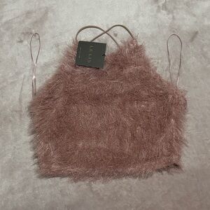 Le Lis Women's Fuzzy Mauve Camisole tank